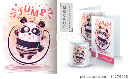Cute sport panda - mockup for your idea Cute sport panda - mockup for your idea 54274438