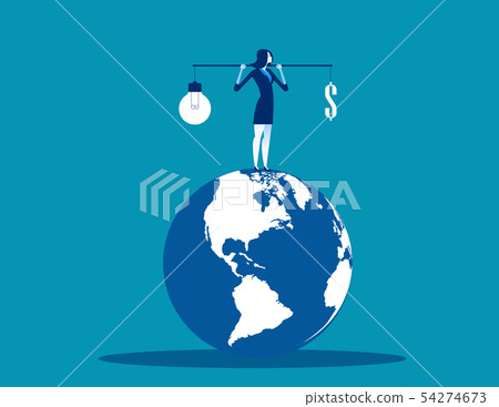 Choosing the money or your mind. Concept business 54274673