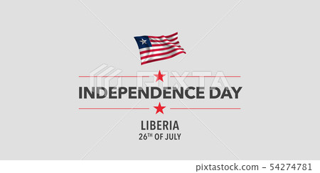 Liberia happy independence day greeting card, 54274781