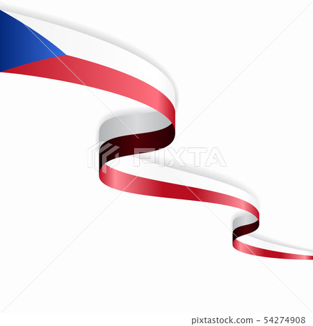 Czech flag wavy abstract background. Vector illustration. Czech flag wavy abstract background. Vector illustration. 54274908