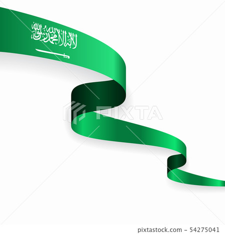 Saudi Arabian flag wavy abstract background. Vector illustration. 54275041