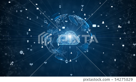 Secure Data Network Digital Cloud Computing Cyber - Stock Illustration ...