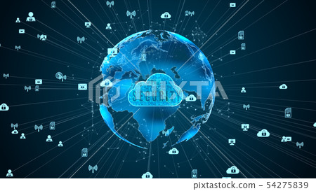 Secure Data Network Digital Cloud Computing Cyber - Stock Illustration ...