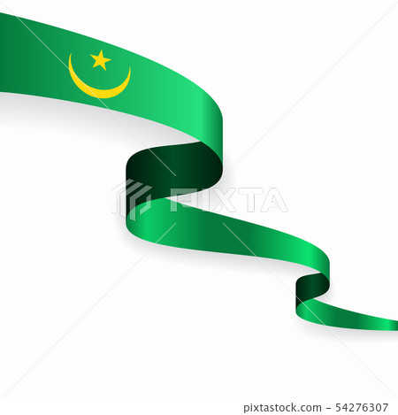 Mauritanian flag wavy abstract background. Vector illustration. 54276307