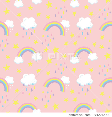 Rainbow and clouds seamless pattern - Stock Illustration [54276468] - PIXTA