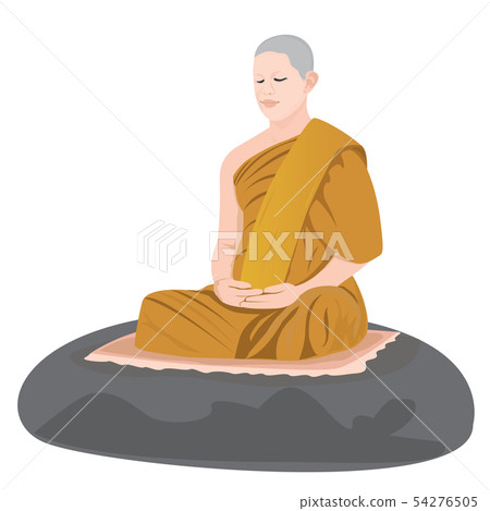 the monk in Buddhism meditation, vector design 54276505