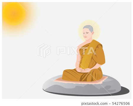 the monk in Buddhism meditation, vector design 54276506