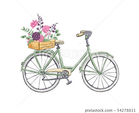 Bicycle with flowers 54278811