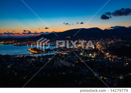 << Nagasaki Sasebo >> A night view of Sasebo from Tenjinzan Observatory << Nagasaki Sasebo >> A night view of Sasebo from Tenjinzan Observatory 54279779