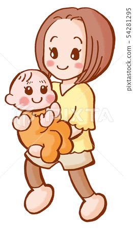 有節奏的嬰兒和媽媽寶寶跳舞 54281295