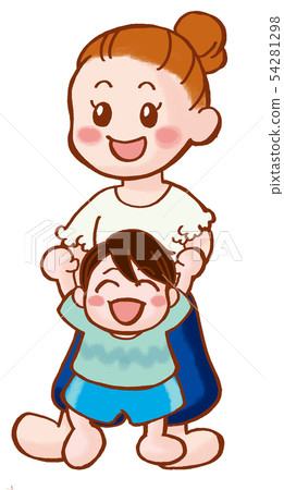 有節奏的男孩和媽媽 54281298