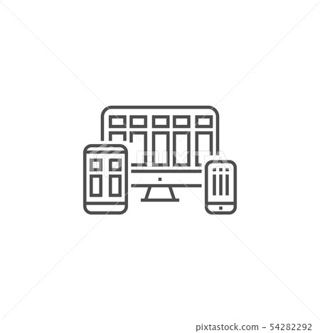 Responsive Web Design Line Icon 54282292