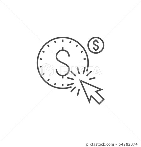 Pay Per Click Line Icon 54282374