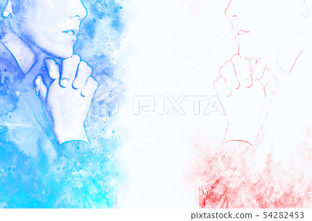 Business woman working on watercolor painting. 54282453