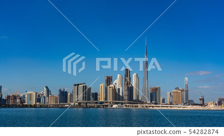 [Dubai Cityscape] Burj Khalifa and Cityscape Daytime Panorama 54282874