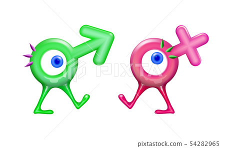 Icon realistic plastic Male and Female cartoon Icon realistic plastic Male and Female cartoon 54282965