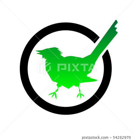 Check mark. Icons. Green bird is a jackdaw. Check mark. Icons. Green bird is a jackdaw. 54282970