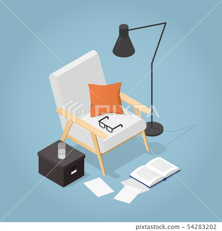 Isometric Reading Place Illustration 54283202