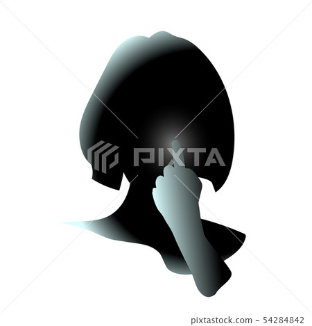 Close-up, girl hand pick your nose. Head filled 54284842