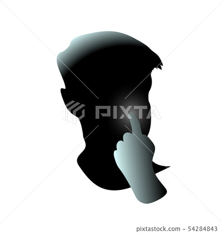 Close-up, men hand pick nose. Head filled 54284843