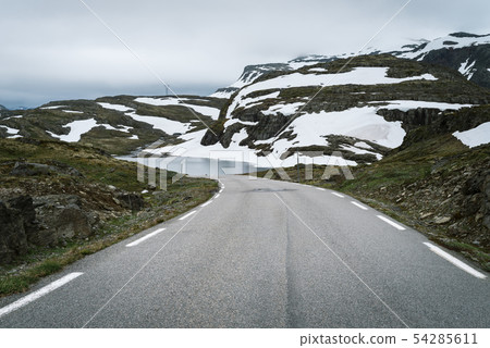 Bjorgavegen - mountain road in Norway 54285611