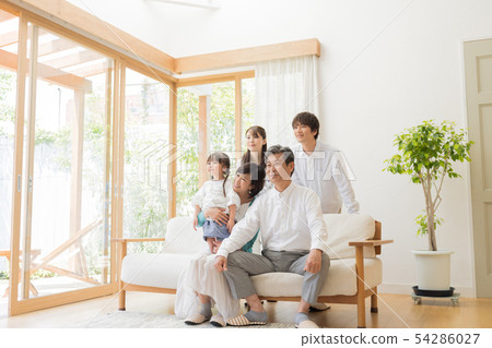 Three generations family, living, home Three generations family, living, home 54286027