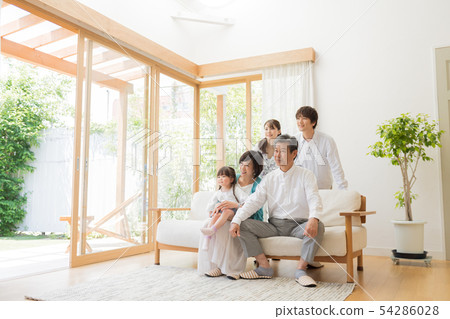 Three generations family, living, home Three generations family, living, home 54286028