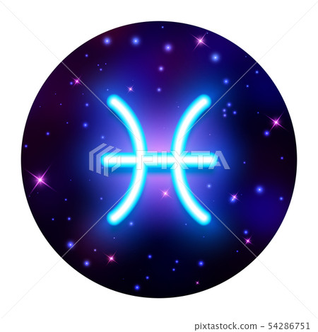Pisces zodiac sign, horoscope symbol, vector 54286751
