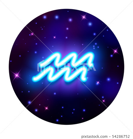 Aquarius zodiac sign, horoscope symbol, vector 54286752