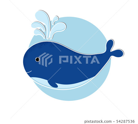 cartoon whale icon in modern flat style - Stock Illustration [54287536 ...