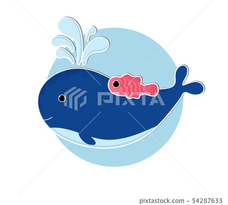 Cartoon whale icon in modern flat style 54287633