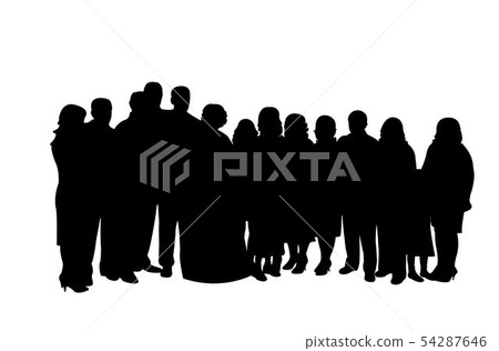 a family together, silhouette vector 54287646
