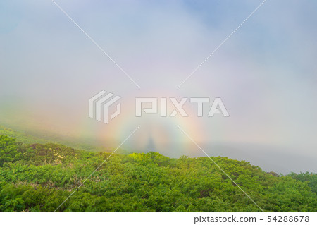 Hachimantai Akita Komagatake Brocken phenomenon in early summer Hachimantai Akita Komagatake Brocken phenomenon in early summer 54288678