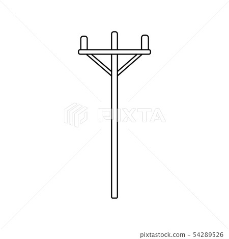 Outline wood power line icon. Power line simple Outline wood power line icon. Power line simple 54289526