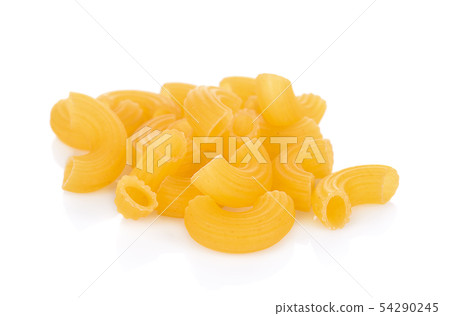 macaroni pasta close up isolated on white 54290245