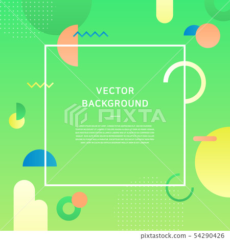 Vector background image with green background and various shapes Vector background image with green background and various shapes 54290426