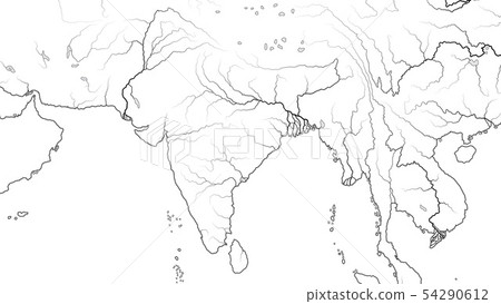 World Map of SOUTH ASIA REGION and INDIA... - Stock Illustration ..., image size:450x273