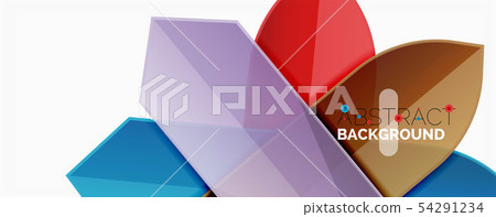 Geometric abstract background. Dynamic shapes composition 54291234