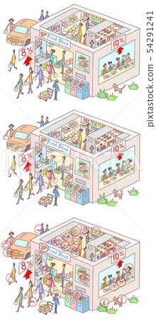 Mistake search illustration of reduced tax rate theme (original image, mistake image, mistake mark marking) 54291241