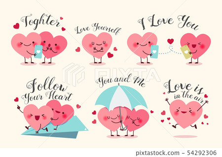 cute cartoon hearts 54292306