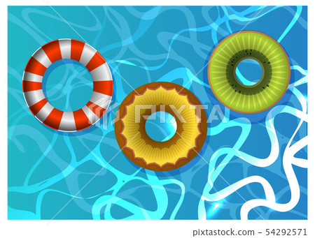 Swimming pool with colorful floats inflatable 54292571