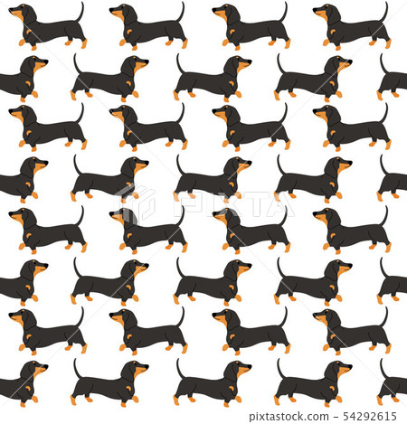 dachshund in action seamless pattern 54292615