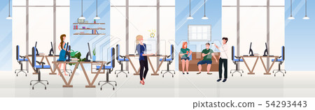 businesspeople office workers successful teamwork concept hardworking process open space creative co 54293443