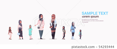 different arabic women group standing together arab businesswomen wearing traditional clothes female 54293444