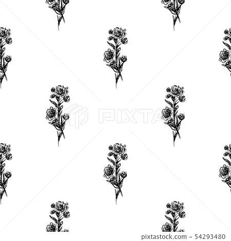 Seamless hand drawn pattern of abstract rose - Stock Illustration ...
