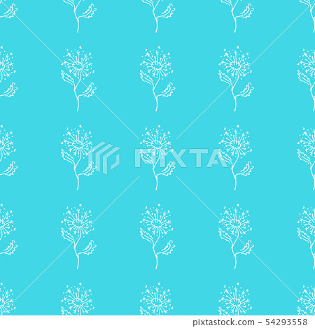 Seamless hand drawn pattern of abstract dandelion - Stock Illustration ...