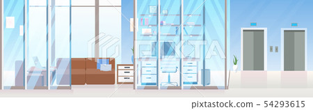 Creative Workplace Office Room Furniture Stock Illustration