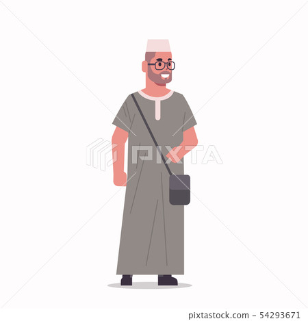 arabic businessman in glasses standing pose arab man wearing traditional clothes arabian male 54293671
