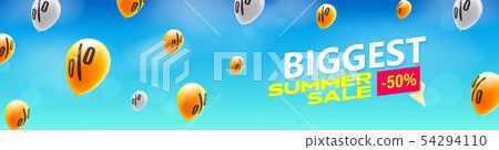 Biggest Summer Sale. Creative banner with flying 54294110