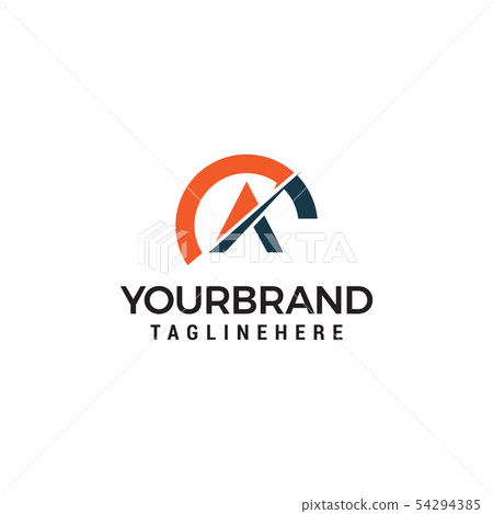 Speed letter A with tachometer logo Speed letter A with tachometer logo 54294385